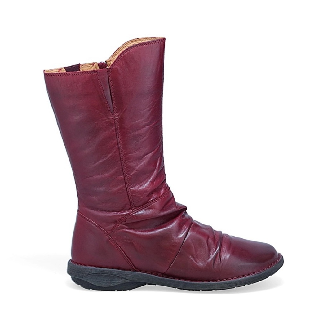 Miz Mooz Burgundy Leather Mid-Calf Boot